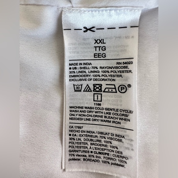 Old Navy Relaxed Fit White & Light Blue Striped Dress with Embroidered Detail - Picture 7 of 7